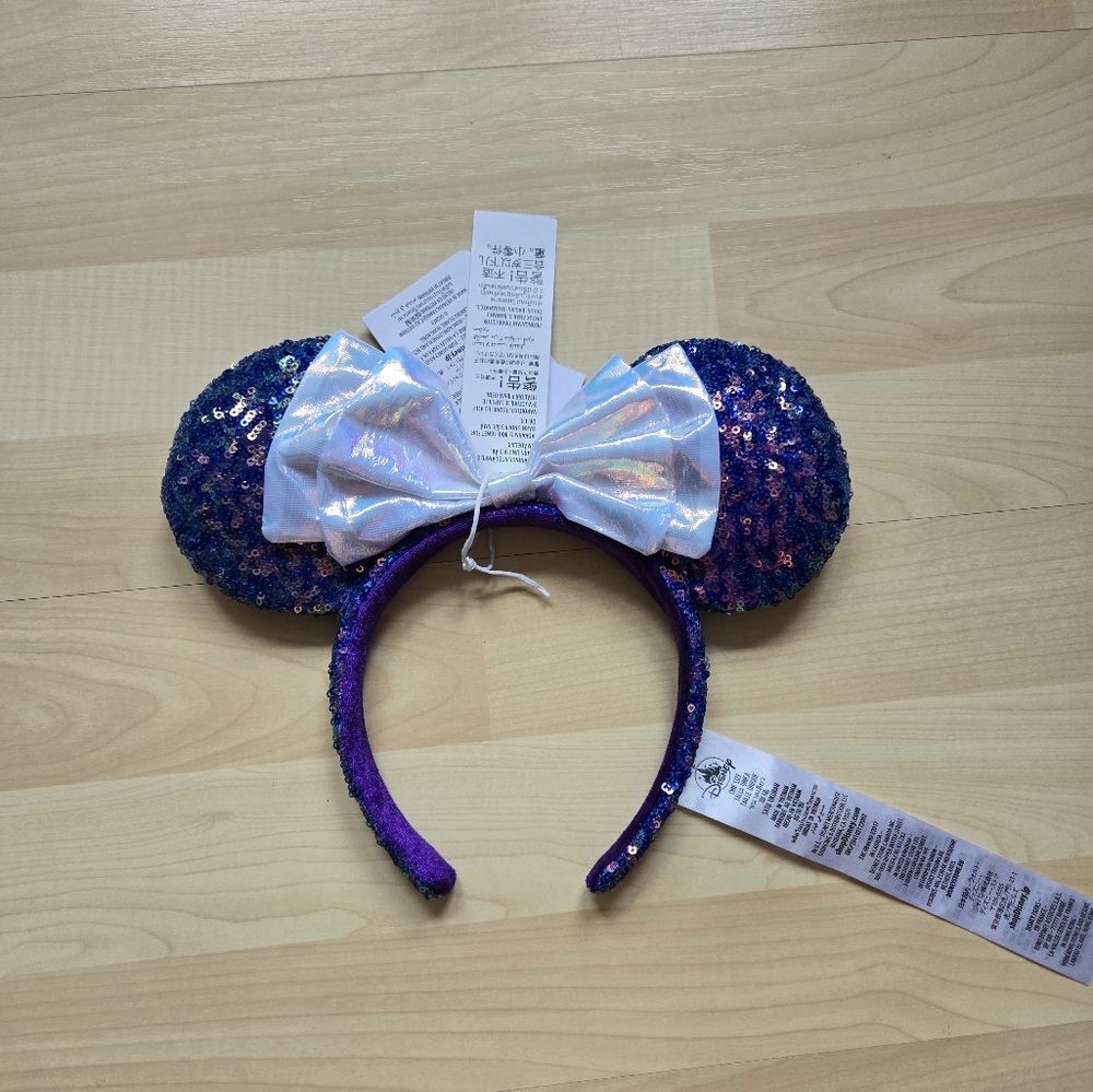 Disney Paris Amethyst Sequin Ears Headband